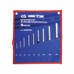 Trousse de 9 chasse-goupilles KING TONY Dimensions (diamètre pointe x longueur pointe ) : 2 x 30 - 3 x 40 - 4 x 50 - 5 x 50 - ...