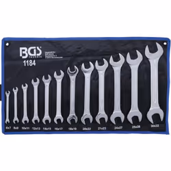 Jeu de 12 clés plates BGS TECHNIC Dimensions : 6x7 - 8x9 - 10x11 - 12x13 - 14x15 - 16x17 - 18x19 - 20x22 - 21x23 - 24x27 - 25 ...