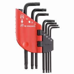 Jeu de 7 clés mâles TORX & RESISTORX FACOM Conformes aux spécifications Torx® et Resistorx® Tailles : T10 - T15 - T20 -T25 -  ...