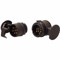 ADAPTATEUR PRISE REMORQUE 13P > 7P A utiliser quand la prise de l'attelage est en 13 plots et la fiche de la remorque en 7 pl ...