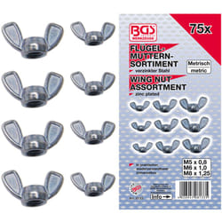 Bgs Technic - Ecrou a ailettes, 75 ecrous a oreilles assortis