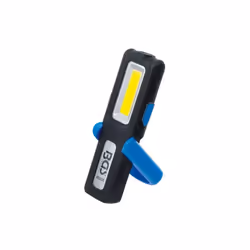Lampe de travail COB-LED PLIABLE ANTICHOCS Lampe avec deux éclairages : lampe frontale SMD-LED 3 W et lampe latérale COB-LED  ...