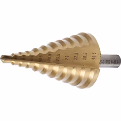 FORET A éTAGES EN ACIER HSS de 6 à 40.5 mm Permet de percer plusieurs diamètres avec 1 seul outil Pour percer l'acier, l'alu, ...