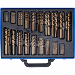 Coffret de forets à métaux hélicoïdaux de 1 à 10 mm Valise de 170 forets à métaux HSS au cobalt 5 % Le cobalt augmente la sol ...