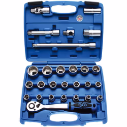 Coffret BGS TECHNIC de douilles cotes pouces (27 pcs) Acier chrome-vanadium Carré d'entrainement 1/2 Le coffret comprend : -  ...
