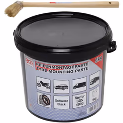 Lot pinceau et pâte de montage de pneus Comprend : - Un seau de graisse / crème de montage de pneu noire Très bonnes propriét ...