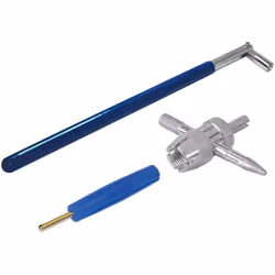 Lot tire valve et démonte obus Pack d'outils essentiels pour remplacer les valves lors d'un changement de pneus. Comprend : - ...
