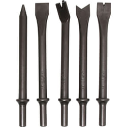 Bgs Technic - Lot de 5 burins queue ronde marteau burineur pneumatique