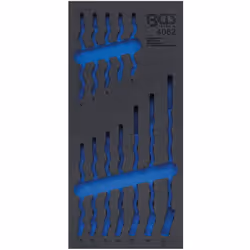 Insert de servante d'atelier vide pour clés mixtes BGS. Insert en mousse robuste de très bonne qualité. Dimensions : 189 x 40 ...