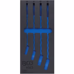 Insert de servante d'atelier vide pour 4 grandes clés mixtes BGS. Insert en mousse robuste de très bonne qualité. Dimensions  ...