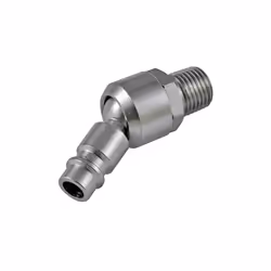 Raccord rapide pneumatique articulé 1/4 . Filetage mâle 1/4 . Type habituellement utilisé en Europe. Raccord avec rotule orie ...