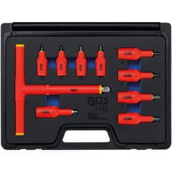 Coffret 10 outils isoles 1000v vde douilles 6 pans male carre 3/8