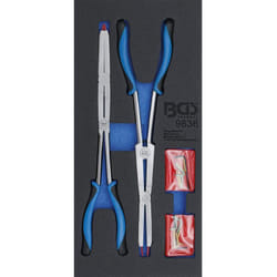 Bgs Technic - Jeu de pinces a circlips double articulation, interchangeables 345 mm