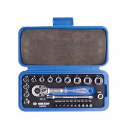 Coffret de douilles métriques et accessoires 1/4 - 25 pièces Douilles et adaptateur en chrome vanadium, finition chromée poli ...