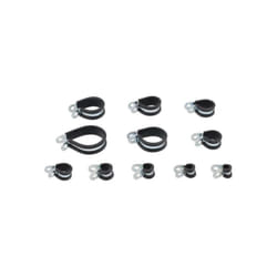 Connect - Assortiment colliers de fixation, p-clips avec revetement caoutchouc