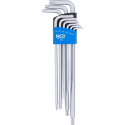 Jeu de 9 clés Torx extra longues avec tête sphérique - BGS TECHNIC - T10 > T50 - Acier Chrome Vanadium S2