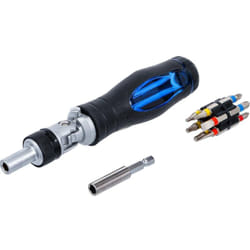Bgs Technic - Tournevis a cliquet articule 1 porte embout et jeu de 12 embouts