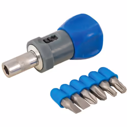 Tournevis court à cliquet, 7 pcs Tournevis court à cliquet très pratique pour accéder aux fixations situées dans des espaces ...
