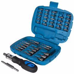 Tournevis à cliquet avec douilles et embouts, coffret 45 pcs Tournevis à cliquet à manche ergonomique avec positions vissage, ...