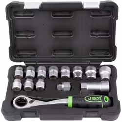 Coffret de douilles traversantes de 13 à 27 mm - 14 pcs. Jeu de douilles à profil bas vous permettant de travailler dans des  ...