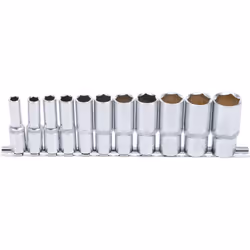 Jeu de 11 douilles 6 pans impériales longues carré 3/8 (10 mm) Jeu de 11 douilles profondes 6 pans avec entrainement par carr ...