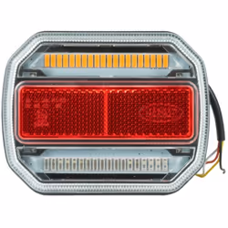 Feu à LED 4 fonctions pour remorques Modèle : gauche - 12 ou 24 Volts étanche : IP65 Sortie pré-câblée. Feu de position, stop ...