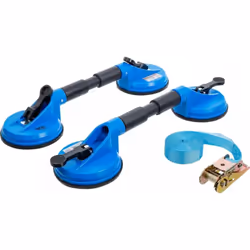 KIT MONTAGE / DEMONTAGE PARE BRISE BGS - 3 PIECES Kit doubles ventouses articulées avec sangle particulièrement recommandé po ...