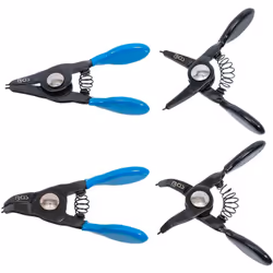 Pinces pour petits circlips intérieurs et extérieurs - 4 pièces Convient particulièrement pour des conditions exigües de trav ...