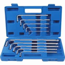 Jeu de clés 6 pans mâles métriques (ALLEN BTR) Acier chrome vanadium. Moindre détérioration de la tête de la vis. Tête sphéri ...