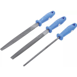 Bgs Technic - Jeu de 3 limes d'atelier plate/ronde/demi-ronde - 200 mm