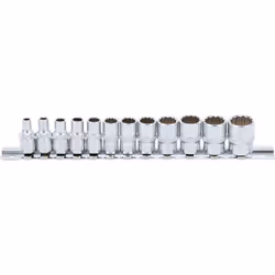 JEU DE 12 DOUILLES 12 PANS IMPERIALES (POUCES) 1/4 BGS Technic Douilles 12 pans pour clé carré 6,3 mm (1/4 ) : 5/32 - 3/16 -  ...