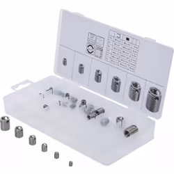 Assortiment d'inserts autotaraudeurs, autocoupants, autoperçants - 32 pièces Pour réparer et réduire les filetages existants. ...