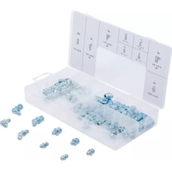 Assortiment 70 graisseurs a visser metriques/pouces, droit et coudee