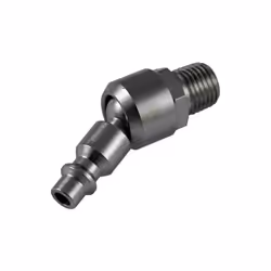Raccord rapide pneumatique articulé 1/4 . Filetage mâle 1/4 . Type habituellement utilisé France, états-Unis. Raccord avec ro ...