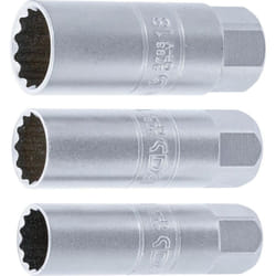 Jeu de 3 douilles pour bougies 14, 16 et 18 mm paroi extrafine