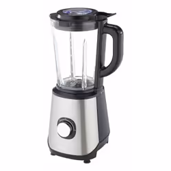 Carrefour MEDLB61, Mélangeur de table, 1,5 L, Fonction d'impulsion, 600 W, Noir, Acier inoxydable