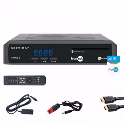 Servimat - Pack Récepteur tv satellite hd + carte Fransat + Câble hdmi + Câble 12V + Déport ir