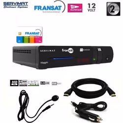 Décodeur satellite HD - SERVIMAT - VIAGGIO - Carte FRANSAT 4 ans - 12V - HDMI