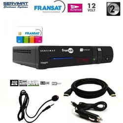 Décodeur satellite HD - SERVIMAT - VIAGGIO - Carte FRANSAT 4 ans - 12V - HDMI