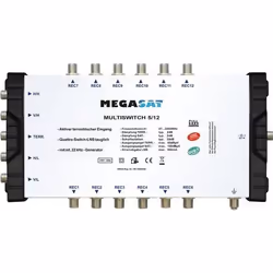Commutateur Multiswitch - MEGASAT - 5-12 - 5 Entrées - 12 Sorties - Compatible LNB Quad