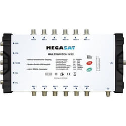 Commutateur Multiswitch - MEGASAT - 5-12 - 5 Entrées - 12 Sorties - Compatible LNB Quad