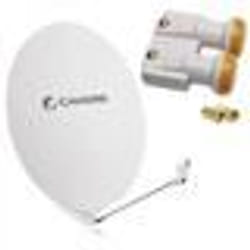 Parabole Satellite - CAHORS - SMC 80CM - LNB Monobloc Twin - Couleur Blanche - 10 ans de garantie