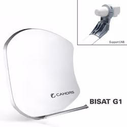 Parabole - CAHORS - BISAT G1 - Fibre blanche - Support G1 - LNB Single