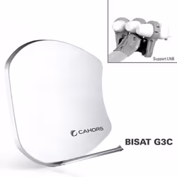 Parabole - CAHORS - BISAT G3C - Multisatellite - 3 LNB - Couleur Gris