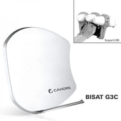 Parabole - CAHORS - BISAT G3C - Multisatellite - 3 LNB - Couleur Gris