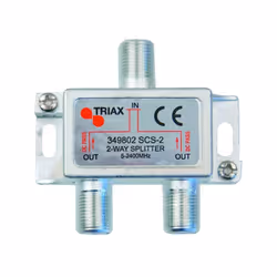 Répartiteur 2 directions Triax Répartiteur ULB (5 à 2400 MHz) 2 directions avec passage DC et protection par diode sur chacun ...