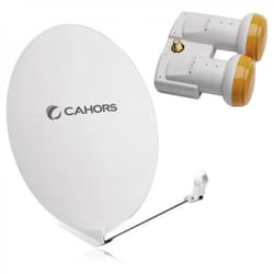 Parabole Satellite - CAHORS - SMC 80CM - LNB Monobloc Single - Couleur Blanche - Gain 3825dB