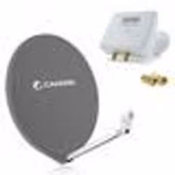 CAHORS PARABOLE SATELLITE FIBRE COMPOSITE GRIS ANTHRACITE SMC 80CM + LNB MONOBLOC TWIN OPTICUM 01DB