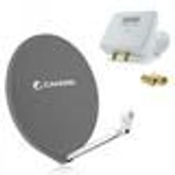 CAHORS PARABOLE SATELLITE FIBRE COMPOSITE GRIS ANTHRACITE SMC 80CM + LNB MONOBLOC TWIN OPTICUM 01DB