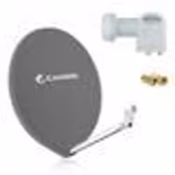 CAHORS PARABOLE SATELLITE FIBRE COMPOSITE GRIS ANTHRACITE SMC 80CM + LNB TWIN HDSAT 4K
